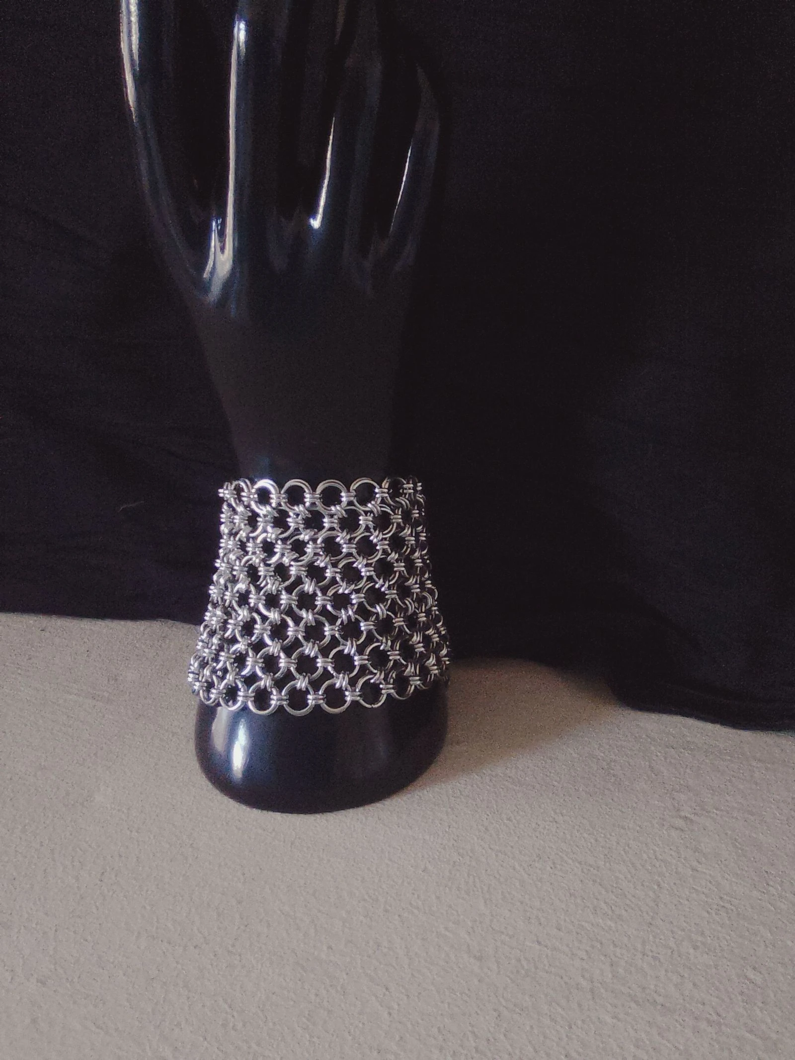 Japanese mega chainmail cuff bracelet Gothic style – photo 4